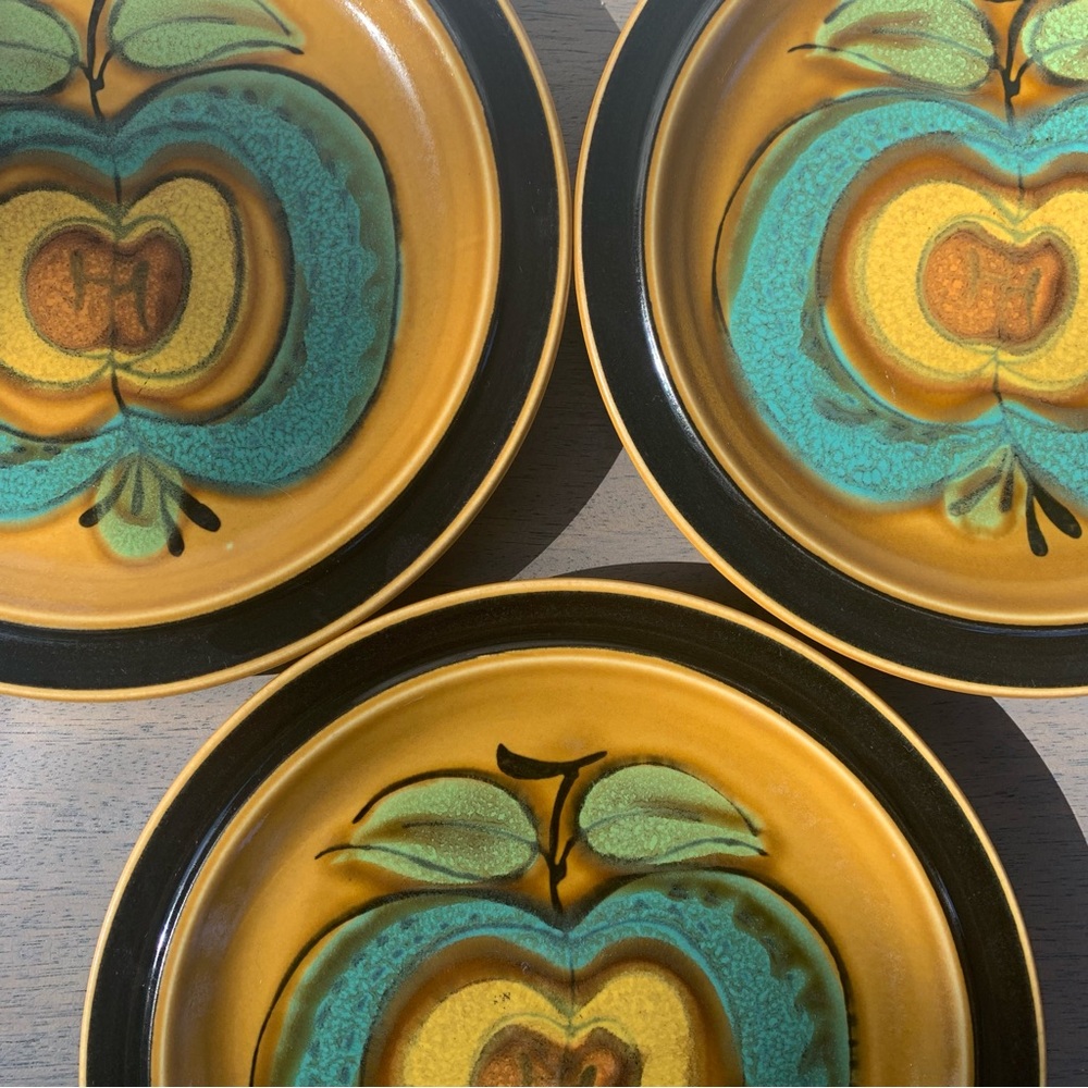 Electra casual ceram stoneware La Pomme plates - Picture 4 of 6